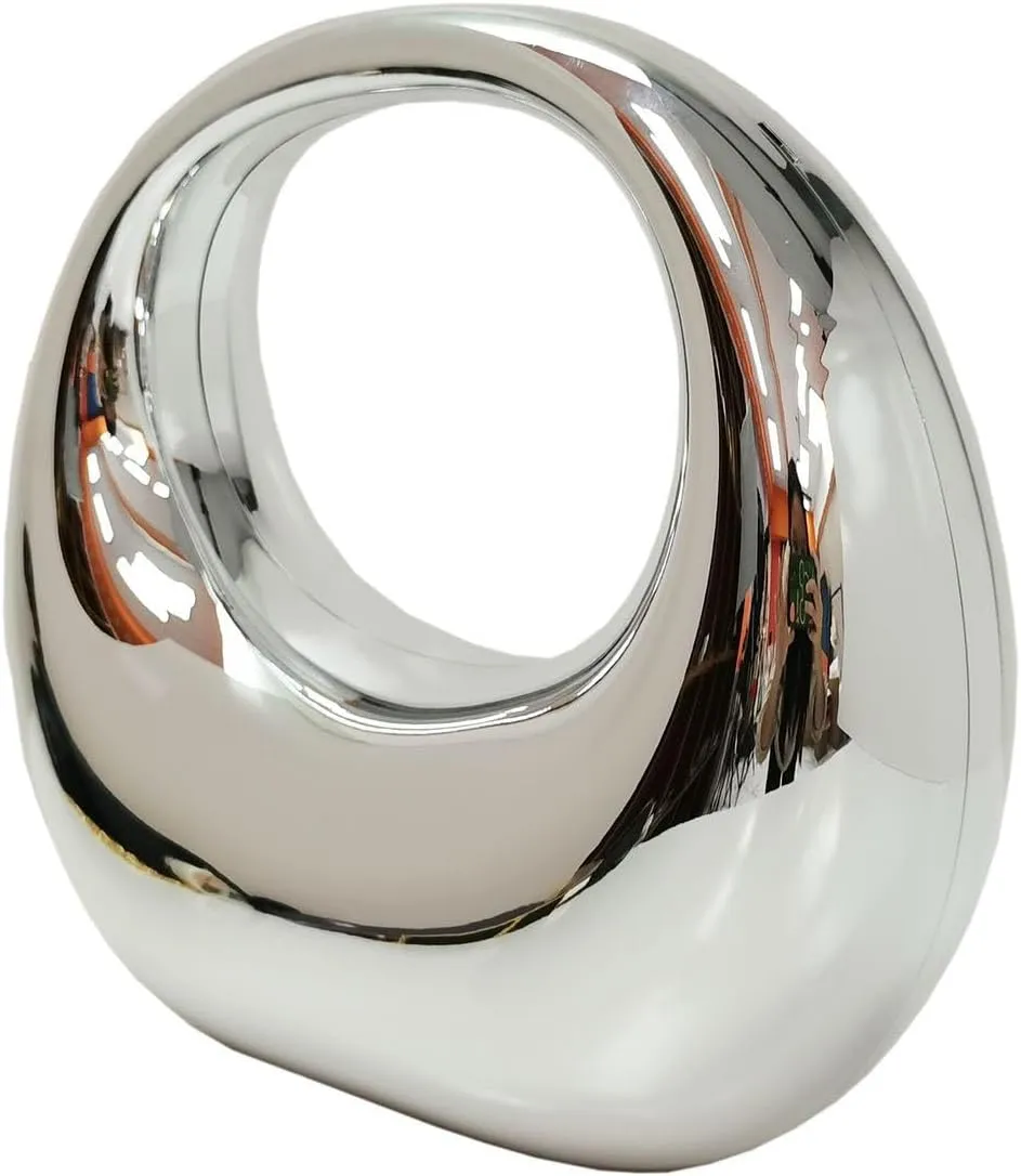 Women Acrylic Evening Handbag Moon Shape Transparent Top Handle Bag Clutch Purse for Wedding Cocktail Party