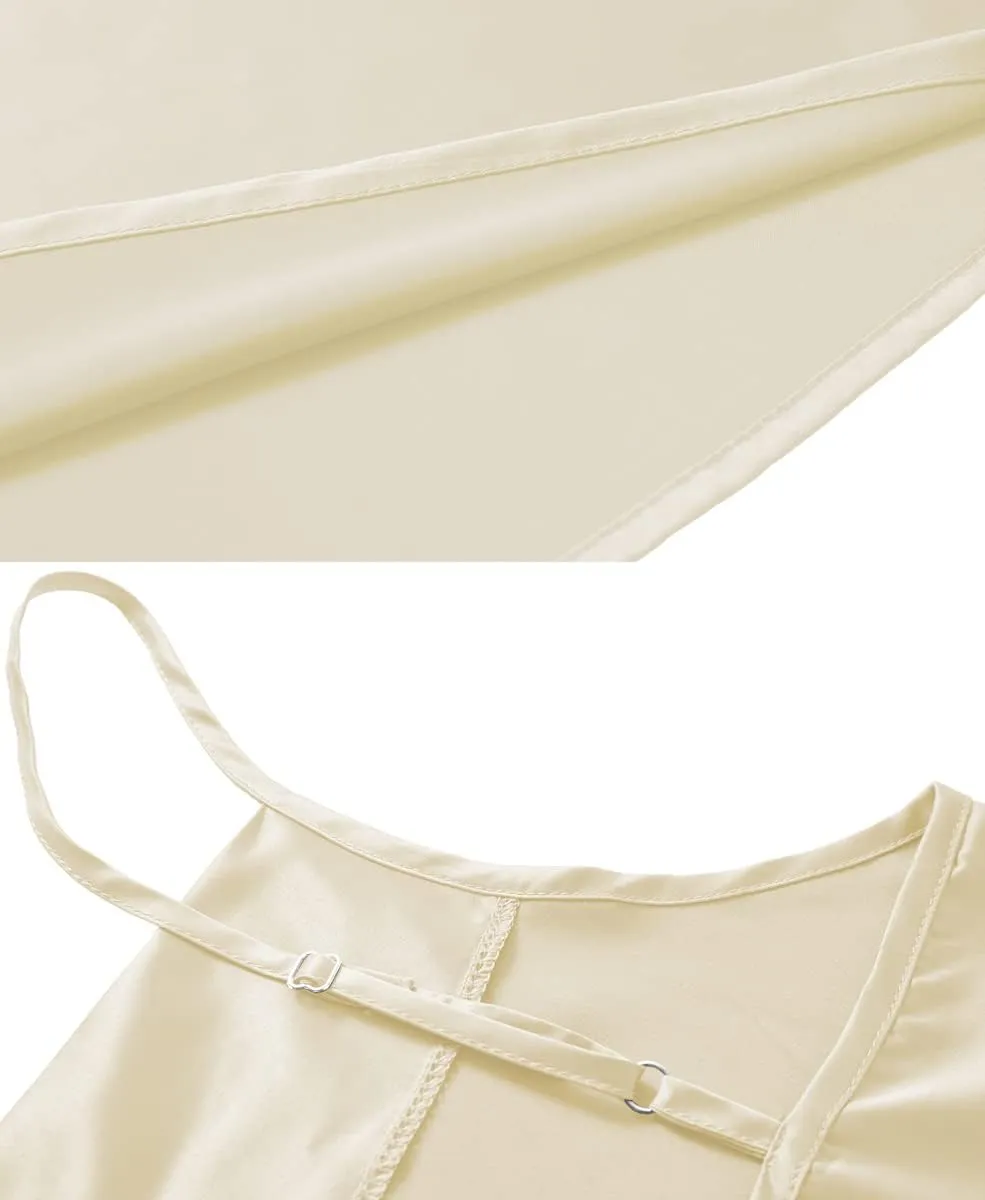 Women's Silk Satin Camisole Cowl Neck Tank Top Cami Silky Basic Tank Shirt Blouses