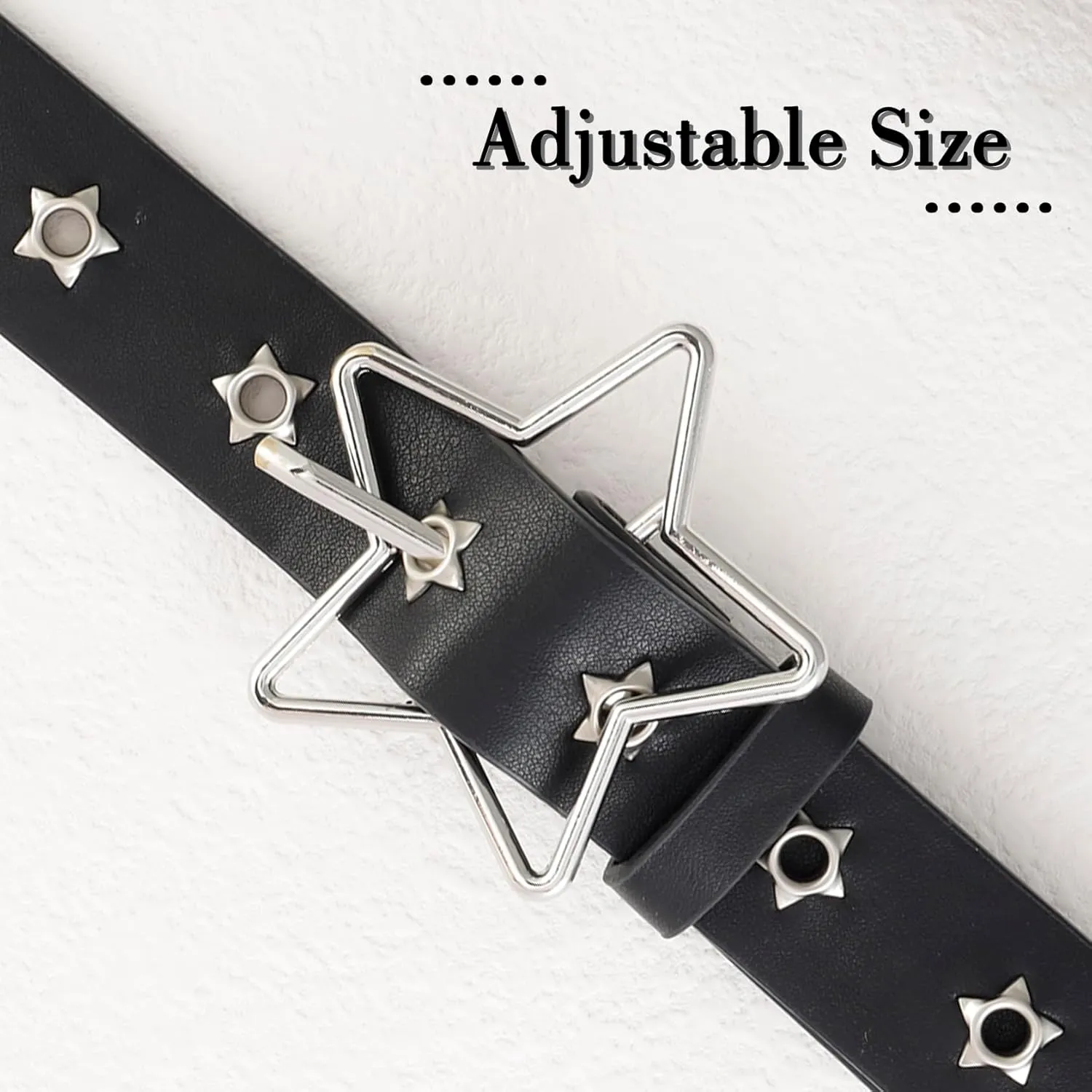 Womens Studded Leather Belt with Detachable Chain Punk Belt Chain Grommet Waist Belts for Jeans Pants