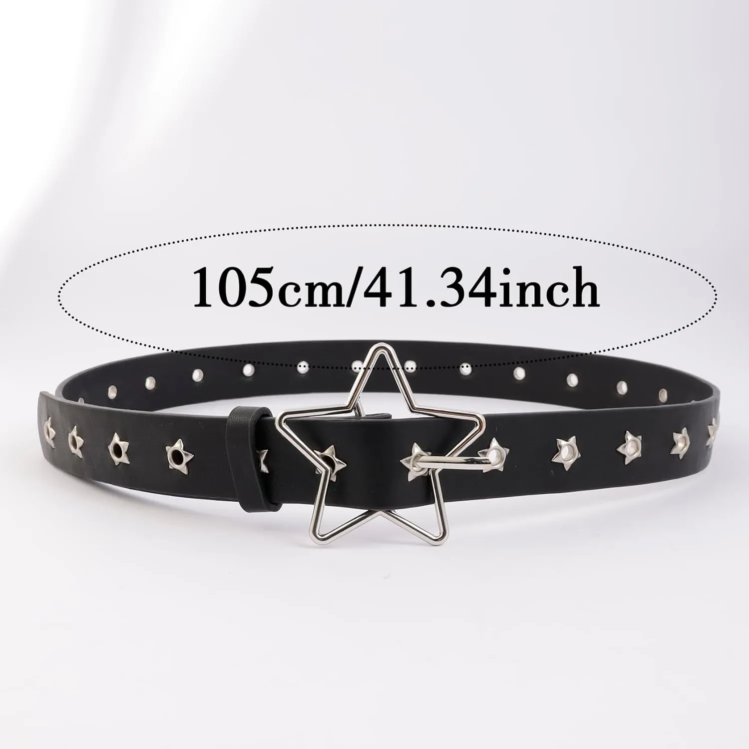 Womens Studded Leather Belt with Detachable Chain Punk Belt Chain Grommet Waist Belts for Jeans Pants