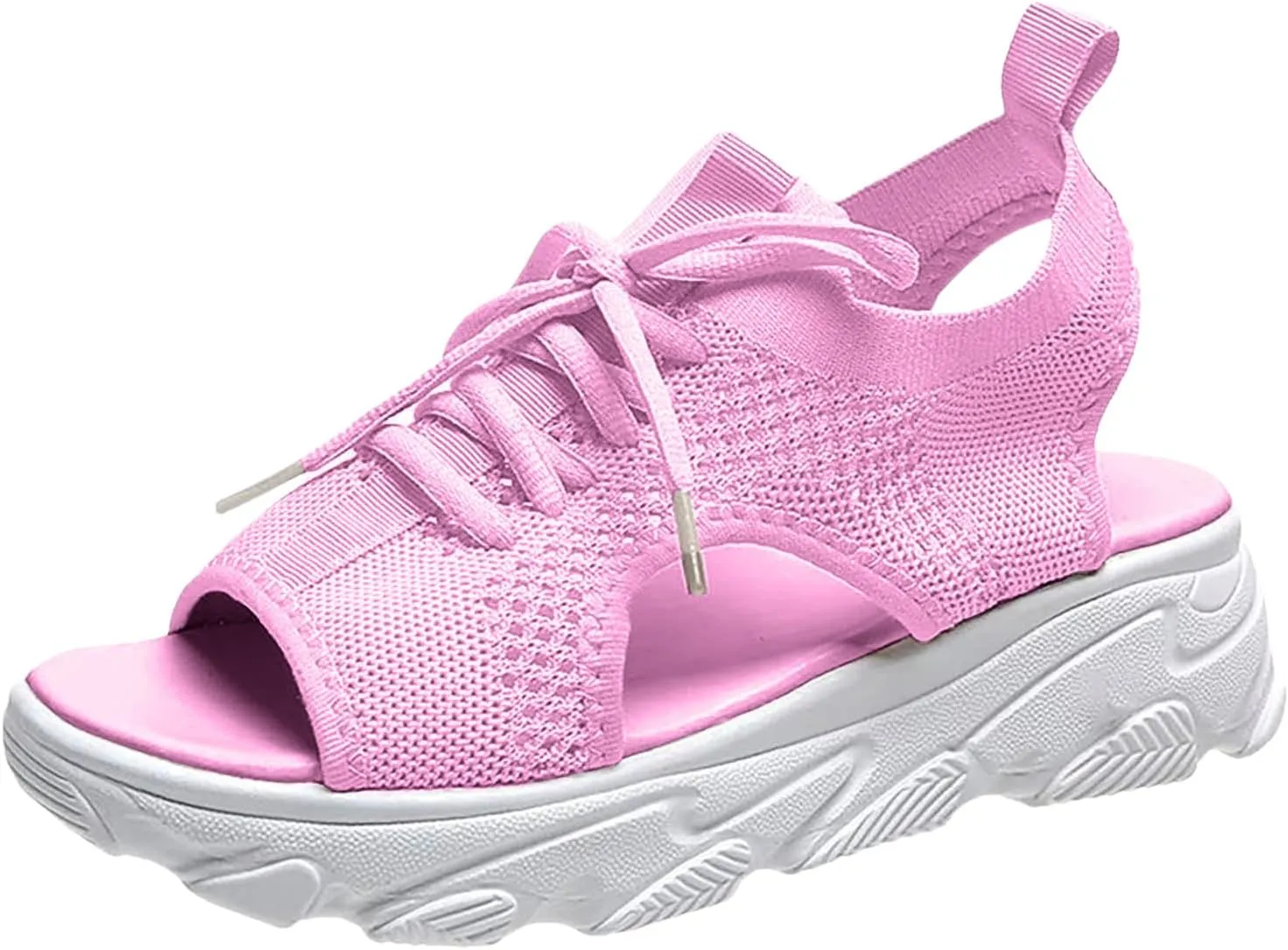 Womens Walking Sport Sandals Arch Support Open Toe Ankle Strap Lace Up Wedge Sandals for Women Outdoor Beach Platform Sandal with Comfortable Plantar Fasciitis