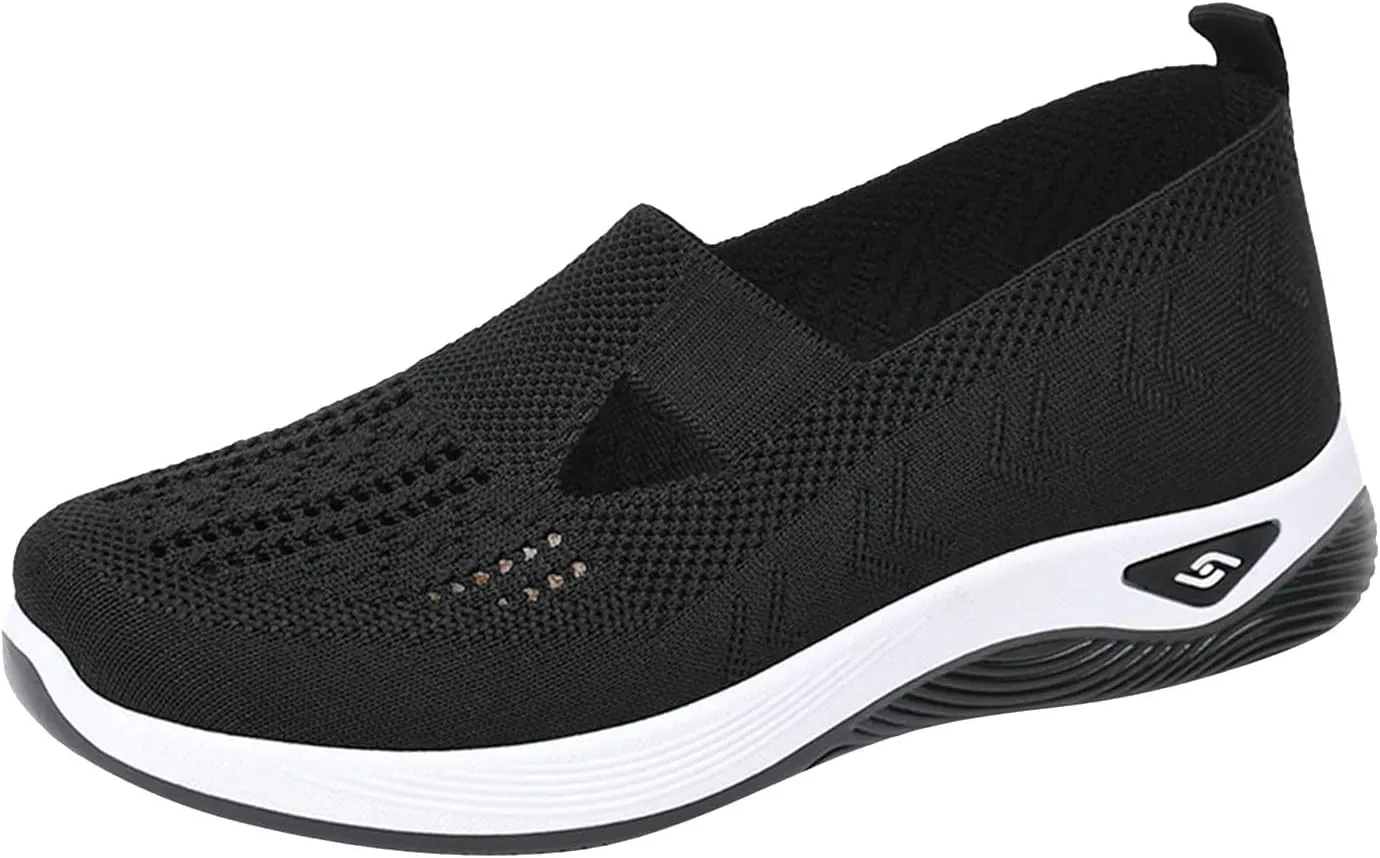 Women's White Boho Flat Sandals for Women, Arch Support, Mesh, Casual, Rhinestone, Size 11