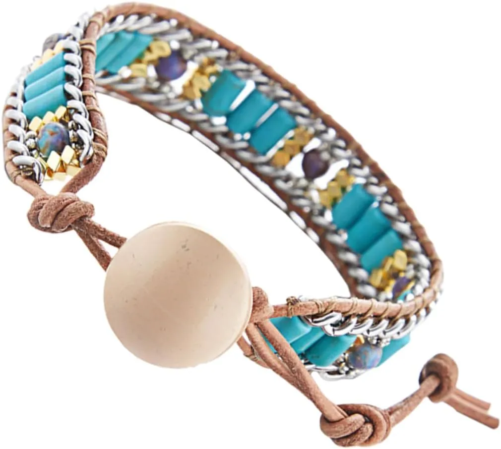 Woven Bracelet with Ethnic Natural Stones Chic Accessory for Women and Skin Friendly Fashion Jewelry present for Daily Wear and Unique Style