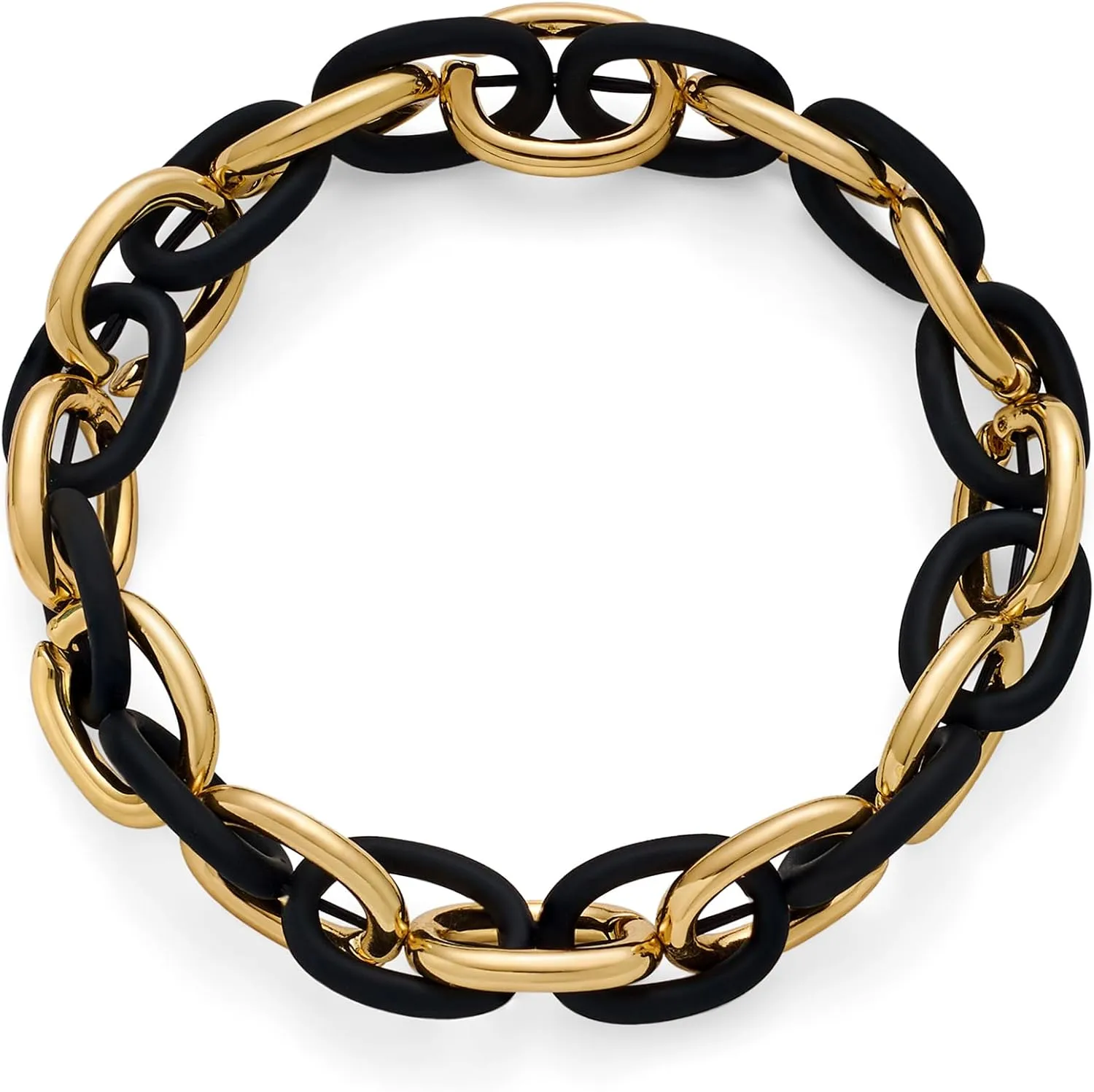 WOWORAMA Chunky Chain Bracelet for Women Adjustable Elastic Stretch Link Bracelets Thick Chunky Link Statement Bracelet Gold/Silver