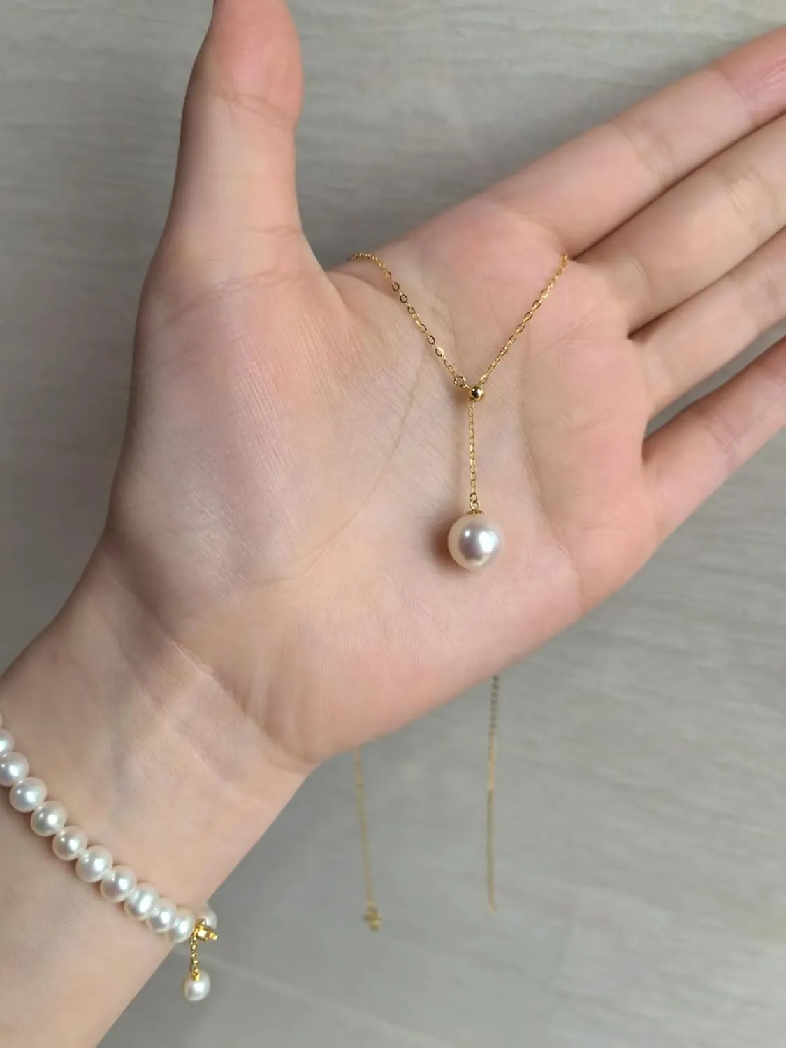 Zeffy Lariat Gold Necklace for Women Dainty Long Pearl Necklace 14k Gold/Silver Plated Layered Pearl/Beaded/CZ Y-Shaped Drop Wedding Stack Necklace Trendy Simple Gold Jewelry Set Gifts